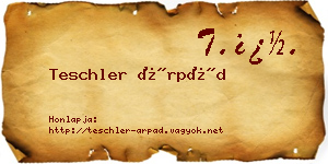 Teschler Árpád névjegykártya